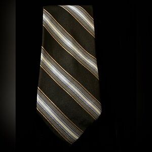 Michael Michael Kors Navy Blue Striped Silk Tie